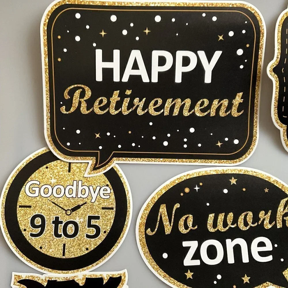 NEW RETIREMENT PARTY DECORATIONS 6 PIECE